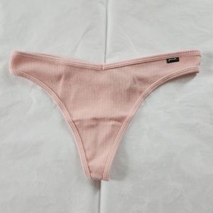 π₯πNWT PINK Victoria's Secret thong panties waffle thermal Medium pink